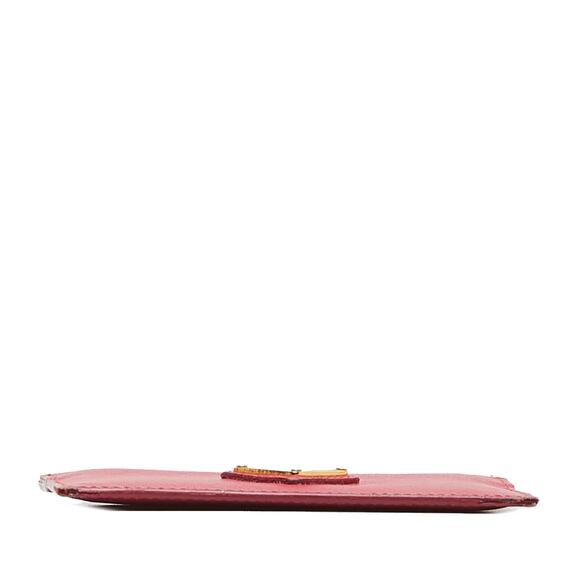 Prada Saffiano Triangle Card Holder in Raspberry - Picture 7 of 7
